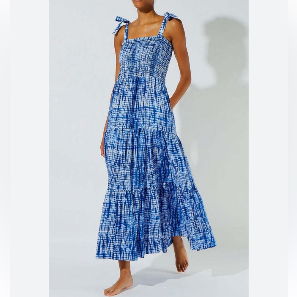 Solid & Striped Indigo Shibori Midi Dress